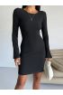 Prenses kol esnek kumaş elbise siyah