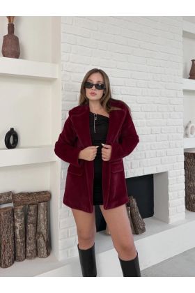 Fok ceket premıum kalite bordo st255860