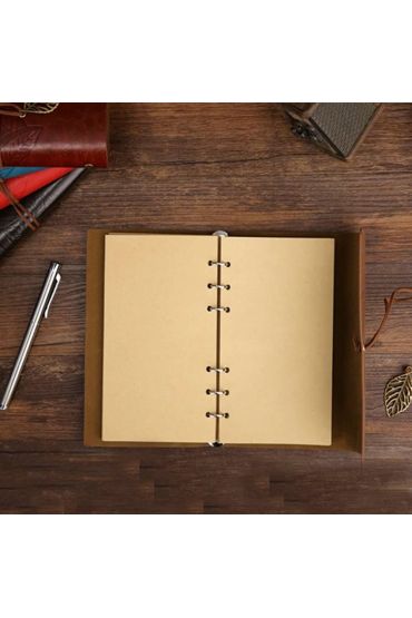 Yeşil Deri Kapaklı Yaprak Desenli Defter