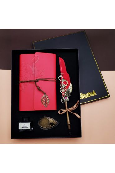 Defterli Divit Kalem Seti Kırmızı