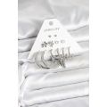 Pirinç Gümüş Renk 6 Çift Kadın Küpe Seti - TJ-BKP11332