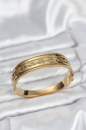 316L Çelik Gold Renk Vintage Model Kadın Kelepçe Bileklik - TJ-BB8071