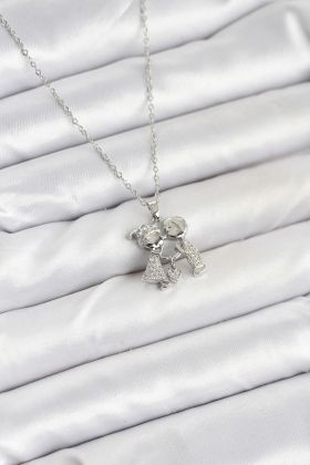 316L Çelik Zincir Gümüş Renk Erkek Kız Model Kadın Kolye - TJ-BKO10618