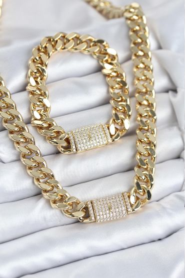 Xuping Gurmet Gold Renk Kolye ve Bileklik Seti - TJ-BKO10629