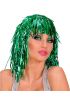 Yeşil Işıltılı Metalize Parti Peruğu