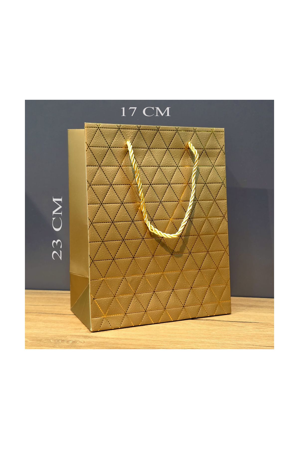 Küçük Boy Gold İpli Karton Çanta
