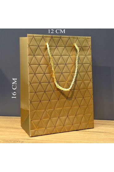 Mini Boy Gold Karton Hediye Çantası