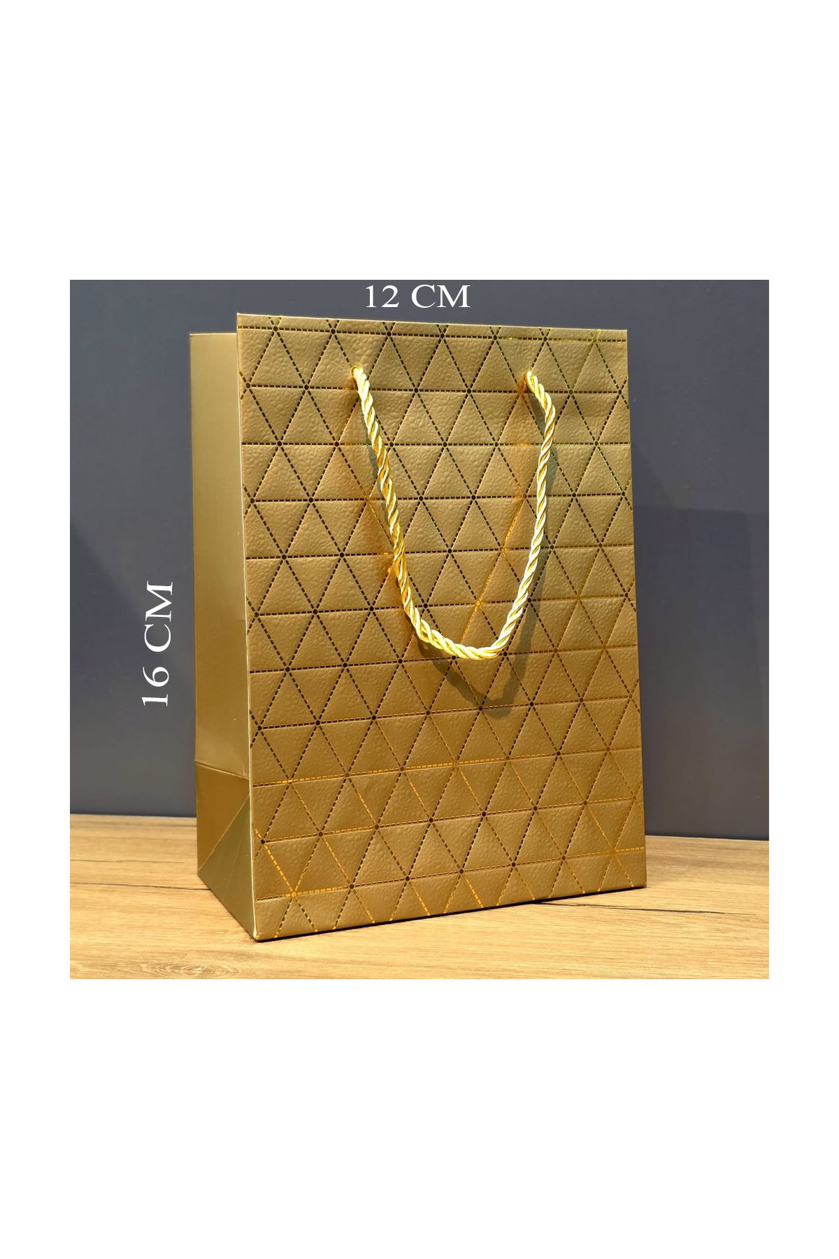 Mini Boy Gold Karton Hediye Çantası