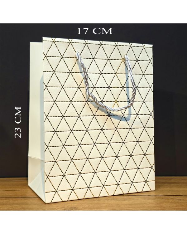 Beyaz Desenli Küçük Boy Hediye Çantası