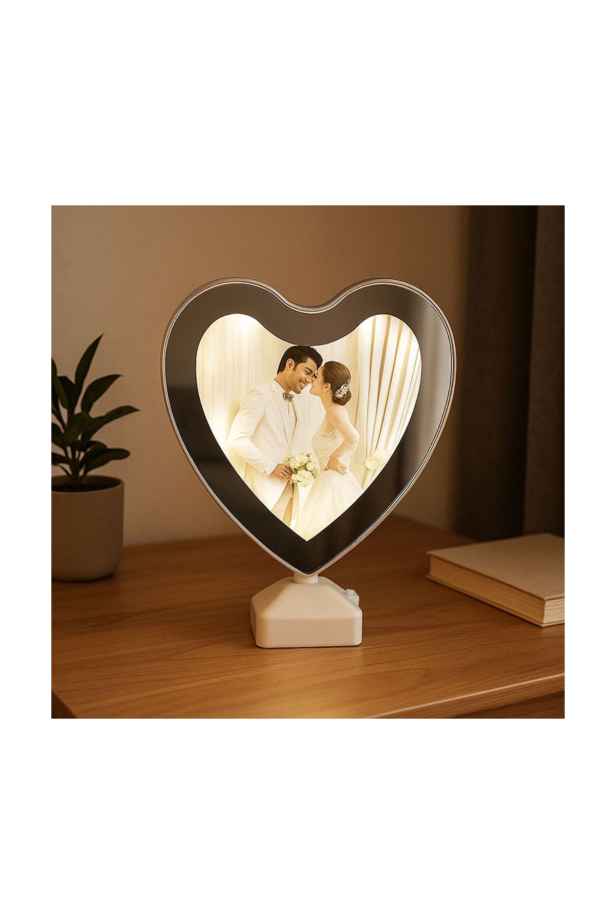 Led Işıklı Kalpli Sihirli Ayna