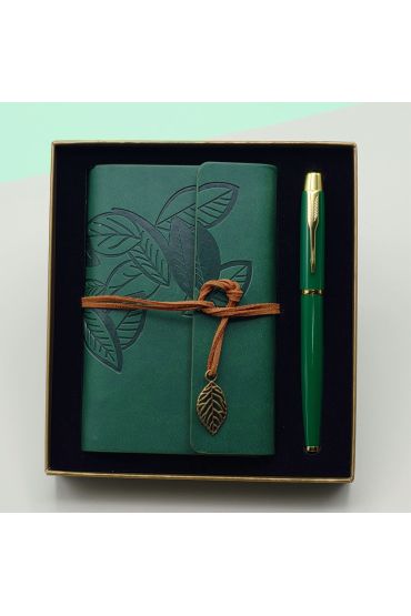 Yeşil Renk Defter Kalem Kutulu Set