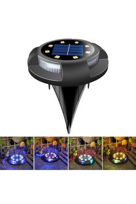 4 lü Solar Panelli Kazıklı Zemin Solar Ledi 8+4 Led RGB