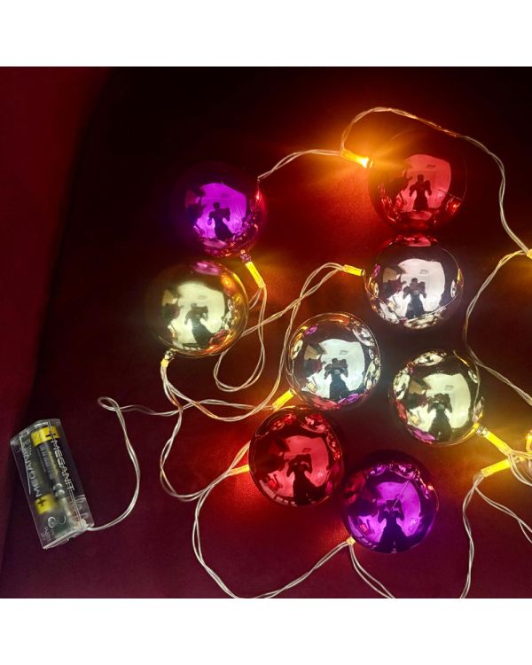 2 Metre 10 Led Pilli 2 Kademeli Parlak Top Led Yılbaşı Ağacı Süsü MZ-3