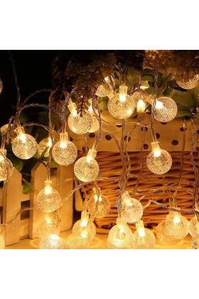 5M 28 Led Kristal Top Gün Işığı Şeffaf Kablo Fişli Eklemeli MZ-18-14