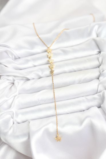 316L Çelik Zincir Gold Renk Yıldız Model Y Kolye - TJ-BKO10660