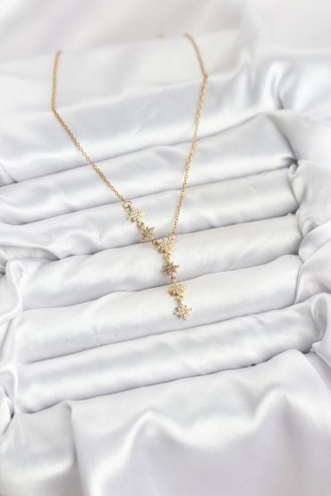 316L Çelik Zincir Gold Renk Kutup Yıldızı Model Kadın Kolye - TJ-BKO10664