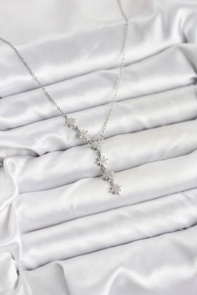 316L Çelik Zincir Gümüş Renk Kutup Yıldızı Model Kadın Kolye - TJ-BKO10665