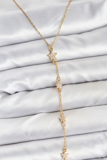 316L Çelik Zincir Gold Renkli Yıldız Model Kadın Y Kolye - TJ-BKO10670