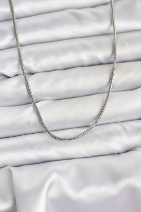 316L Çelik Zincir Gümüş Renk 60 cm Yılan Zincir Kadın Kolye - TJ-BKO10681