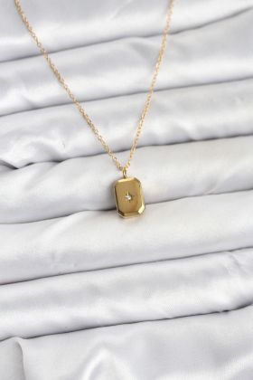 316L Çelik Zincir Gold Renk Minimal Kutup Yıldızı Model Kadın Kolye - TJ-BKO10683