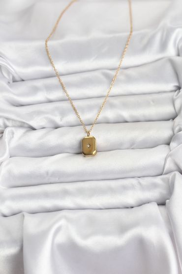 316L Çelik Zincir Gold Renk Minimal Kutup Yıldızı Model Kadın Kolye - TJ-BKO10683