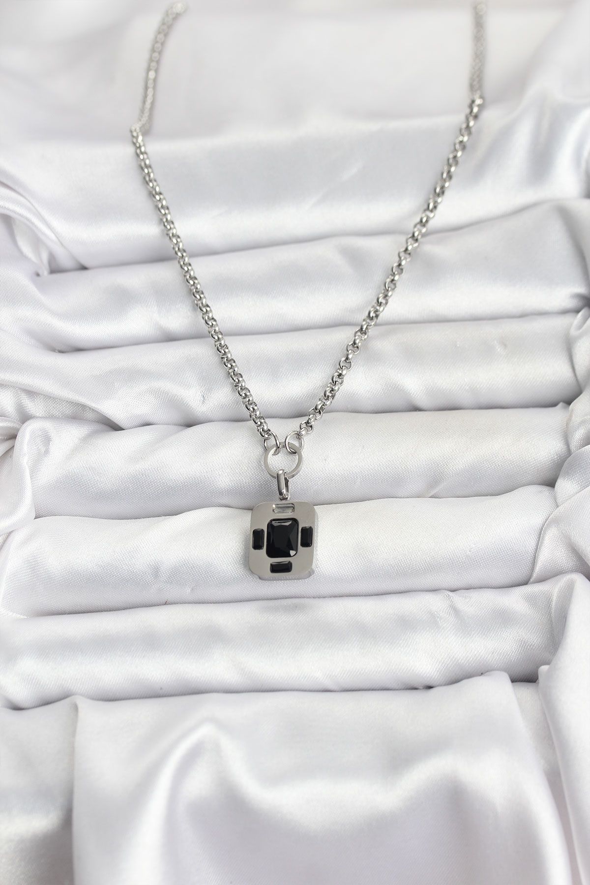 316L Çelik Zincir Gümüş Renk Vintage Model Kadın Kolye - TJ-BKO10686