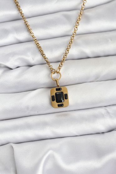 316L Çelik Zincir Gold Renk Vintage Model Kadın Kolye - TJ-BKO10687