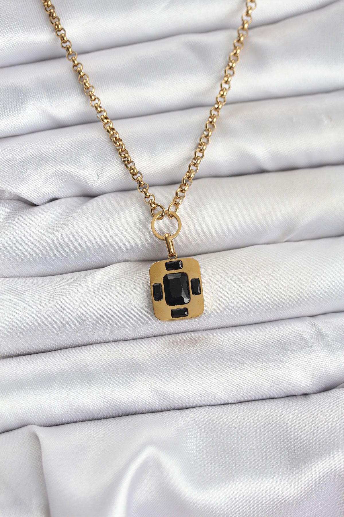 316L Çelik Zincir Gold Renk Vintage Model Kadın Kolye - TJ-BKO10687