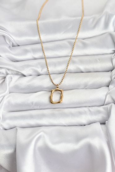 316L Çelik Zincir Gold Renk Model Kadın Kolye - TJ-BKO10688