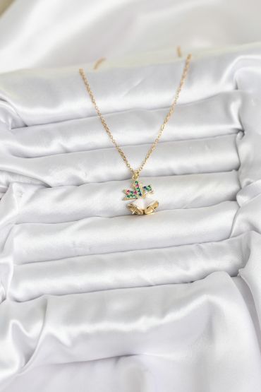 316L Çelik Zincir Gold Renk Chirtsmas Bell Model Yılbaşı Temalı Kadın Kolye - TJ-BKO10706