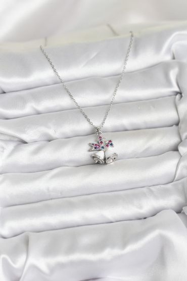 316L Çelik Zincir Gümüş Renk Chirtsmas Bell Model Yılbaşı Temalı Kadın Kolye - TJ-BKO10707