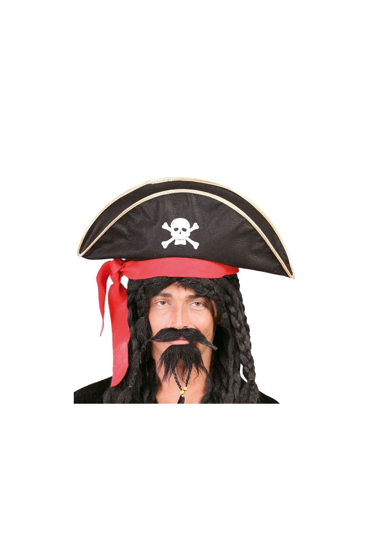 Karayip Korsanları Kaptan Jack Kadife Korsan Şapkası Yetişkin