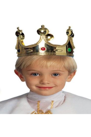 Plastik Kral Tacı Altın Renk Çocuk Boy