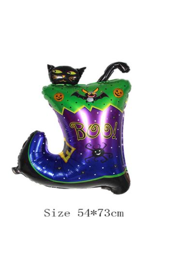 Halloween Çizmeli Kara Kedi Folyo Bn