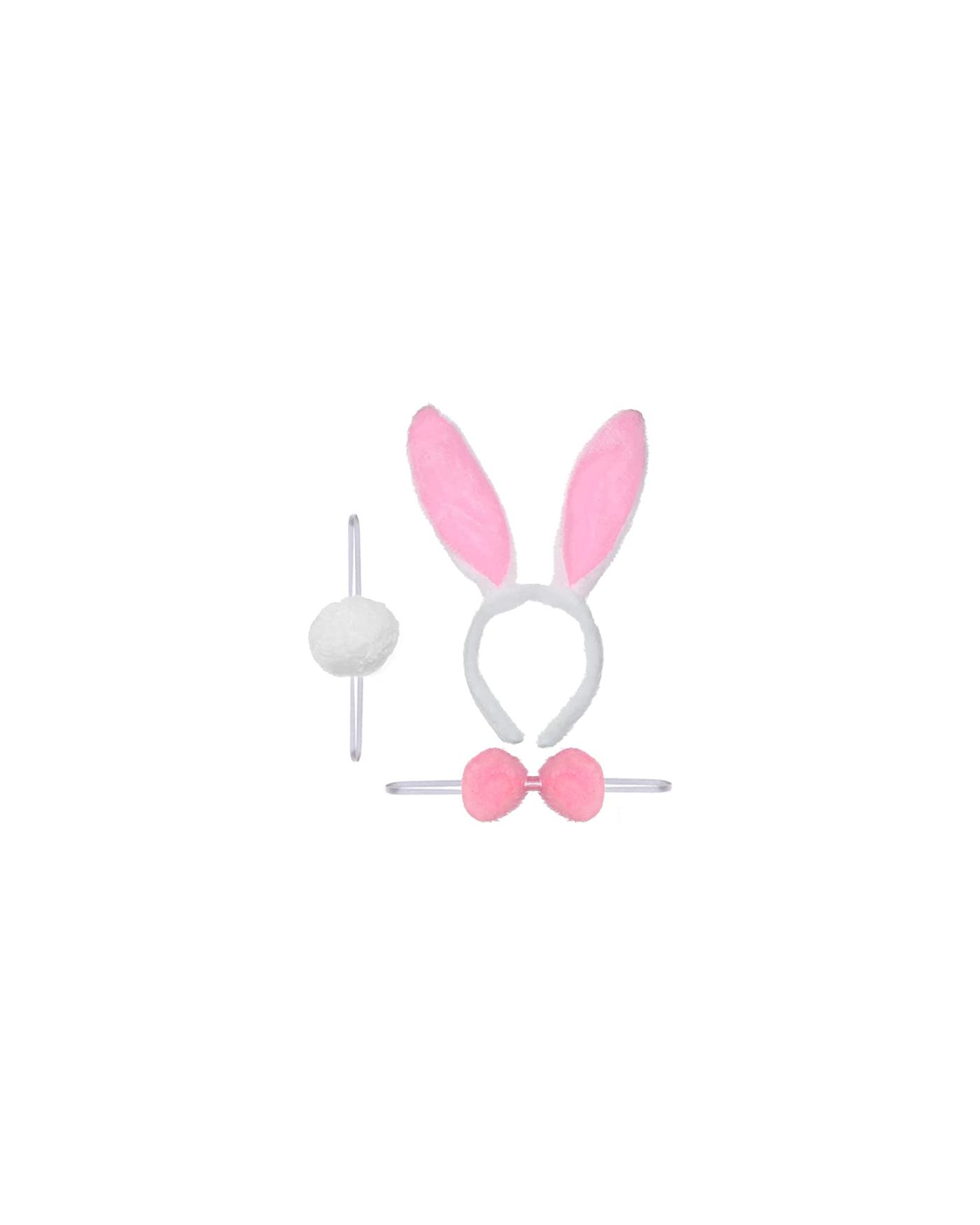 Tavşan Kostüm Seti Taç Papyon Kuyruk Pembe Renk