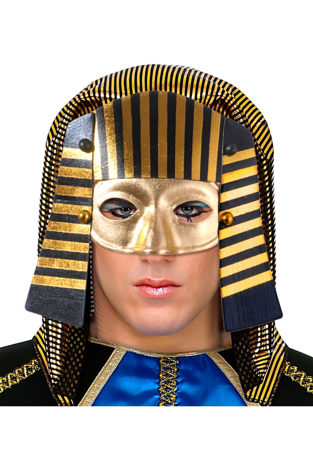 Mısırlı Maskesi Lastik Aparatlı Firavun Maskesi 21x23 cm