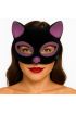 Siyah Renk Pembe Simli Süet Kaplama Kedi Maskesi 18x14 cm
