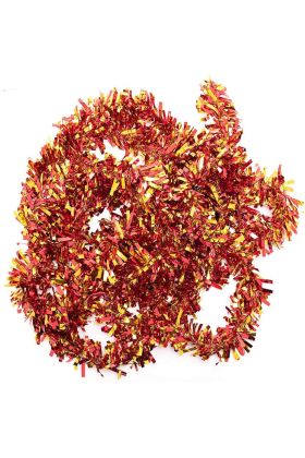 Kırmızı Altın Renk 4 cm Genişlik Garland Çift Renk Sim Süs 180 cm
