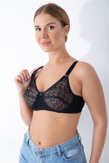 Siyah Dantelli Toparlayıcı Sütyen