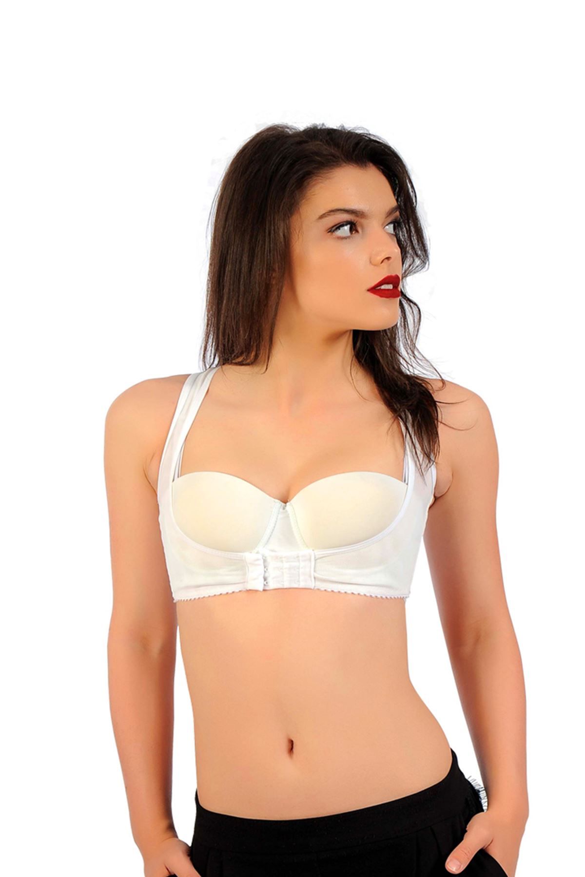 Beyaz Kadın Sırt Toparlayıcı  Korse