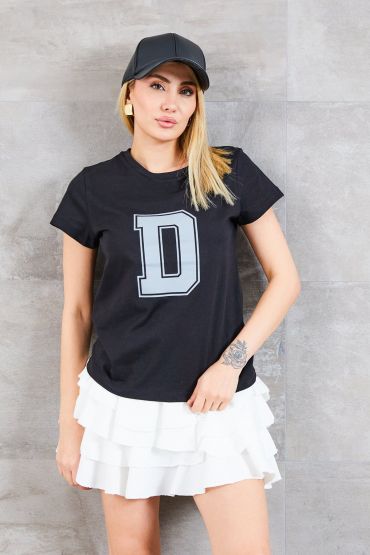 Kadın D Baskılı T-shirt