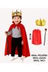 Çocuk Kral Kostüm Seti – Kırmızı Pelerin, Taç ve Asa (90 cm)