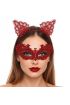 Şık Kırmızı Dantel Maske ve Taç Seti 5 No – Maskeli B &amp Özel Etkinlikler