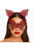 Gösterişli Kırmızı Dantel Maske ve Taç Seti 7 No – Masquerade ve Davetler için