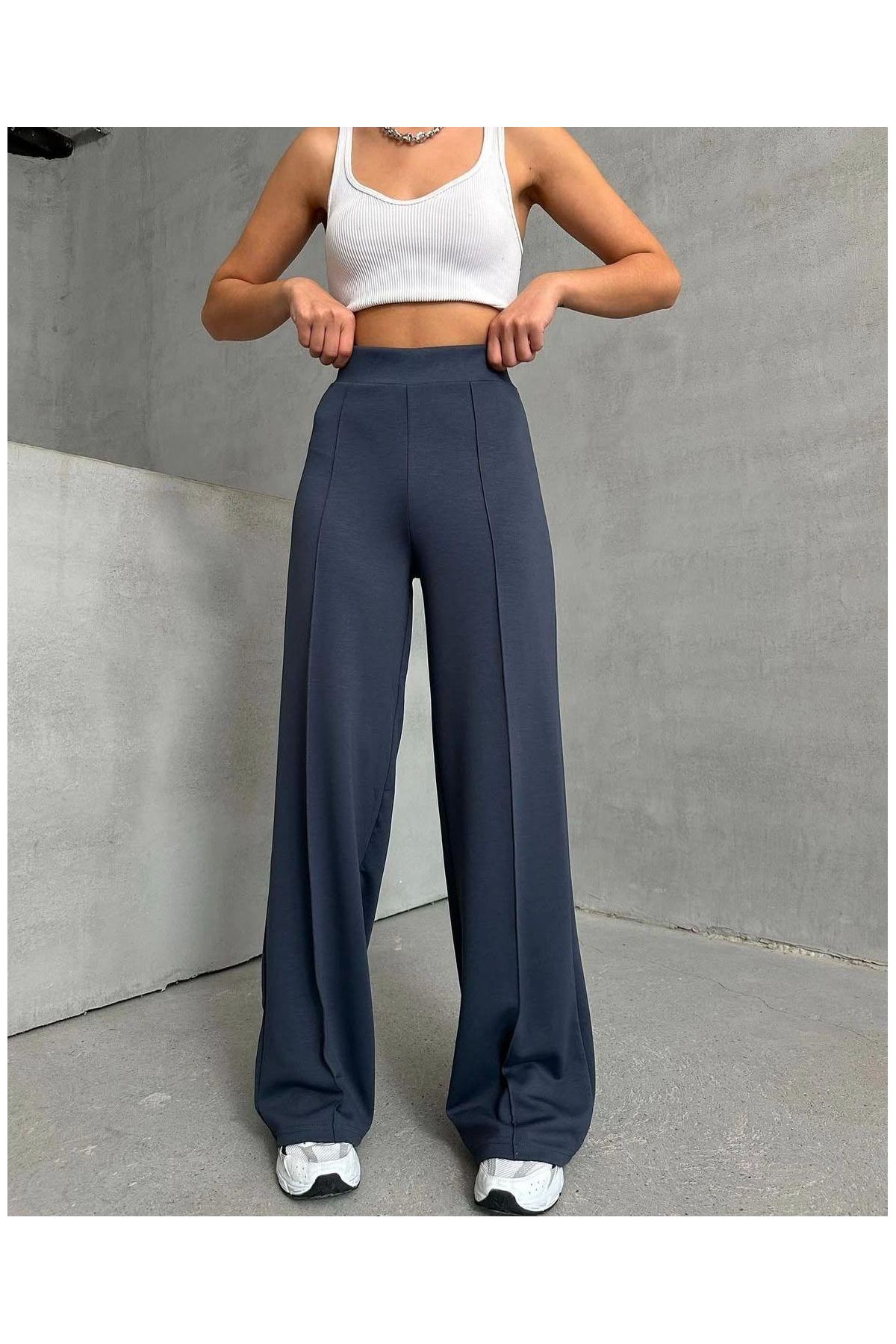 önü çımalı pantolon füme