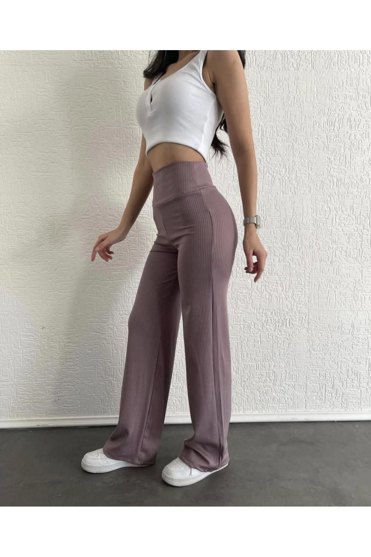 fitilli palazzo pantolon sütlükahve