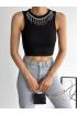fitilli kaşkorse yakası zincirli atlet siyah