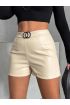 Tokalı deri şort h24444