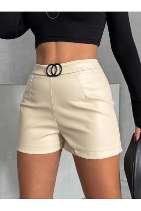 Tokalı deri şort h24444