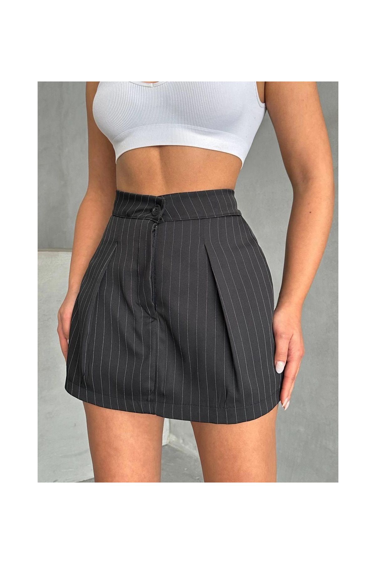 Çizgili şort etek